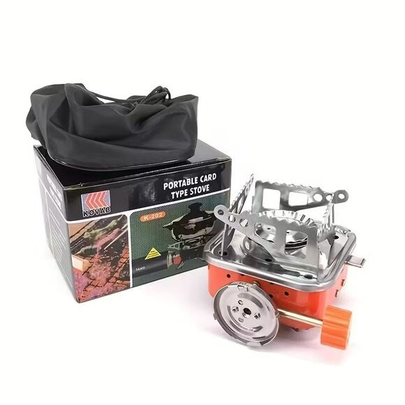 Camping Cooking Set - Gas Stove, 2 Pots, Big 18.6 oz Mug, Foldable Silverware US - Picture 5 of 12